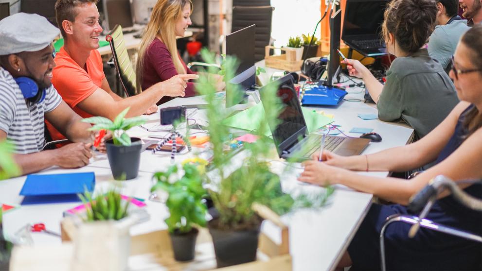 People sitting around a table