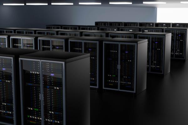 data storage room with servers